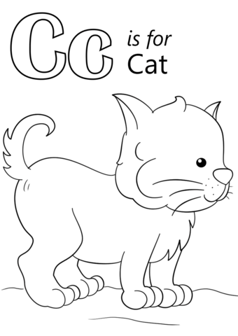 Letter C Is For Cat Coloring Page